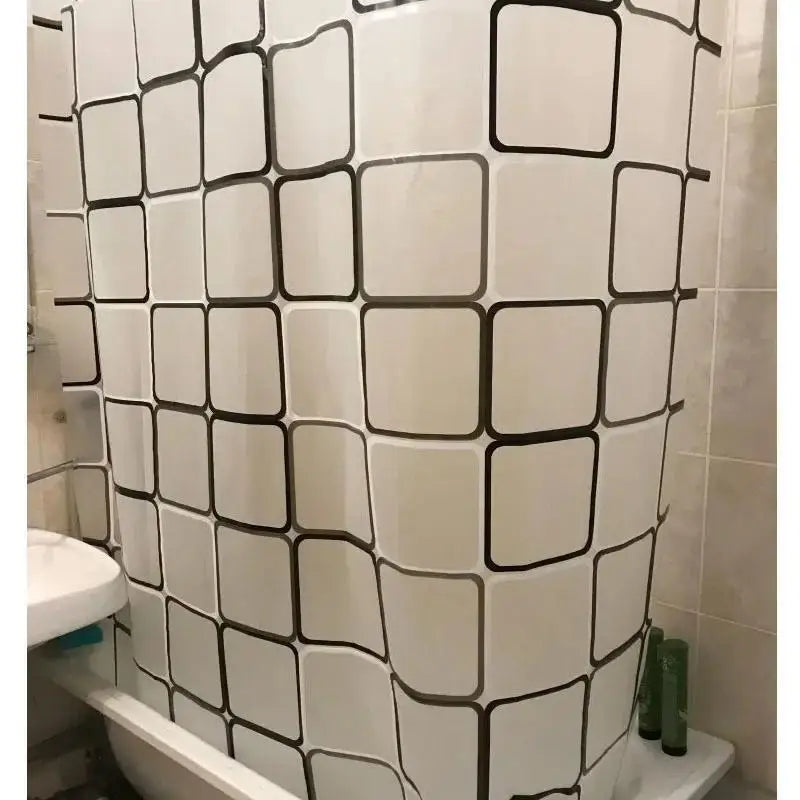 rideau douche motif marin semi transparent moderne bleu vert blanc motifs coquillages étoiles mer