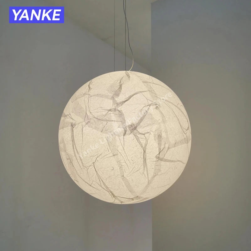 Suspension lumineuse moderne marbrée blanc beige câble suspendu 40cm 50cm 60cm 80cm LED 3000K