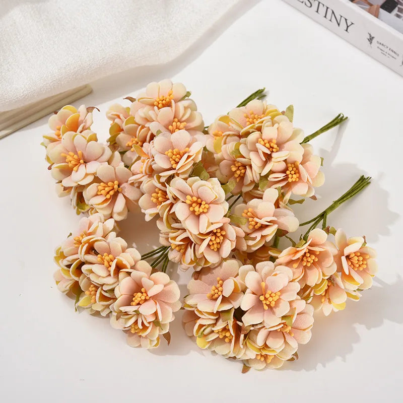 bouquet fleurs artificielles violet rose anniversaire mariage décoration intérieure scrapbooking boîte cadeau minimaliste