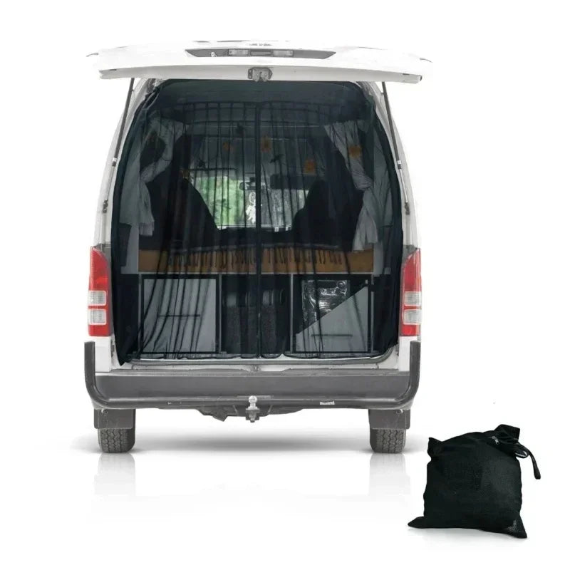 rideau compartiment anti insectes polyester magnetic noir texture maille moderne clips sac rangement