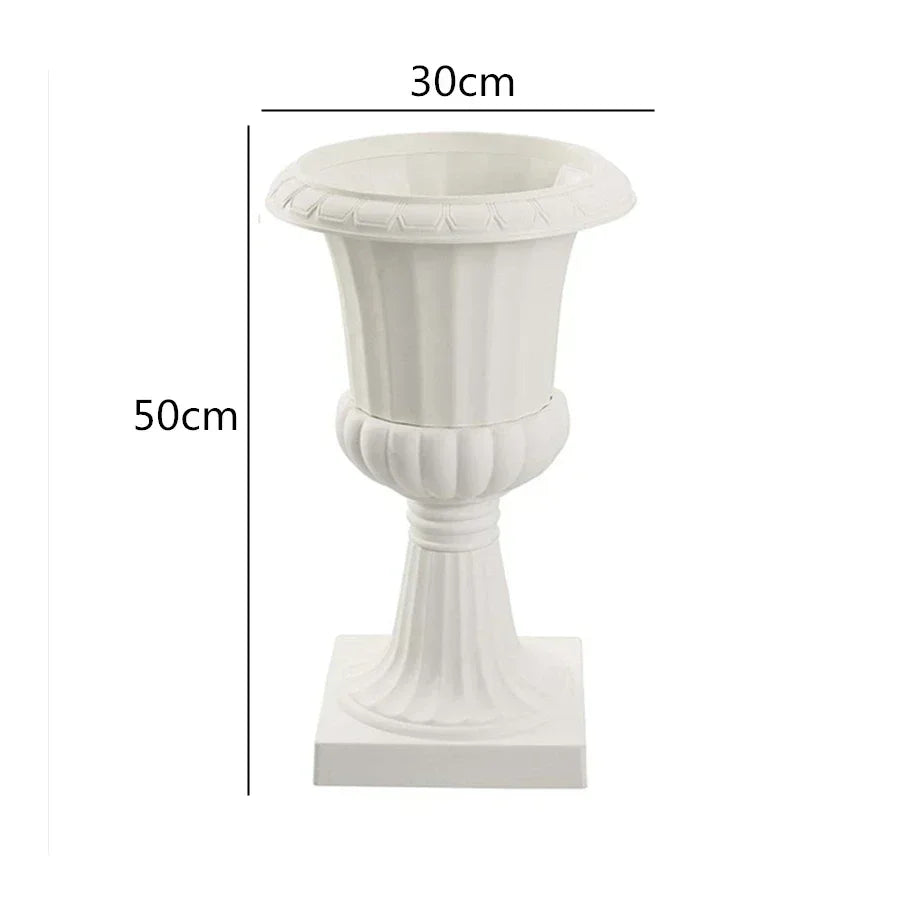 cache pot blanc classique opacité plastique intérieur extérieur balcon jardin table