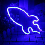 néon bleu rose fusée moderne chambre décoration veilleuse chambre opaque éclairage intérieur usb batterie
