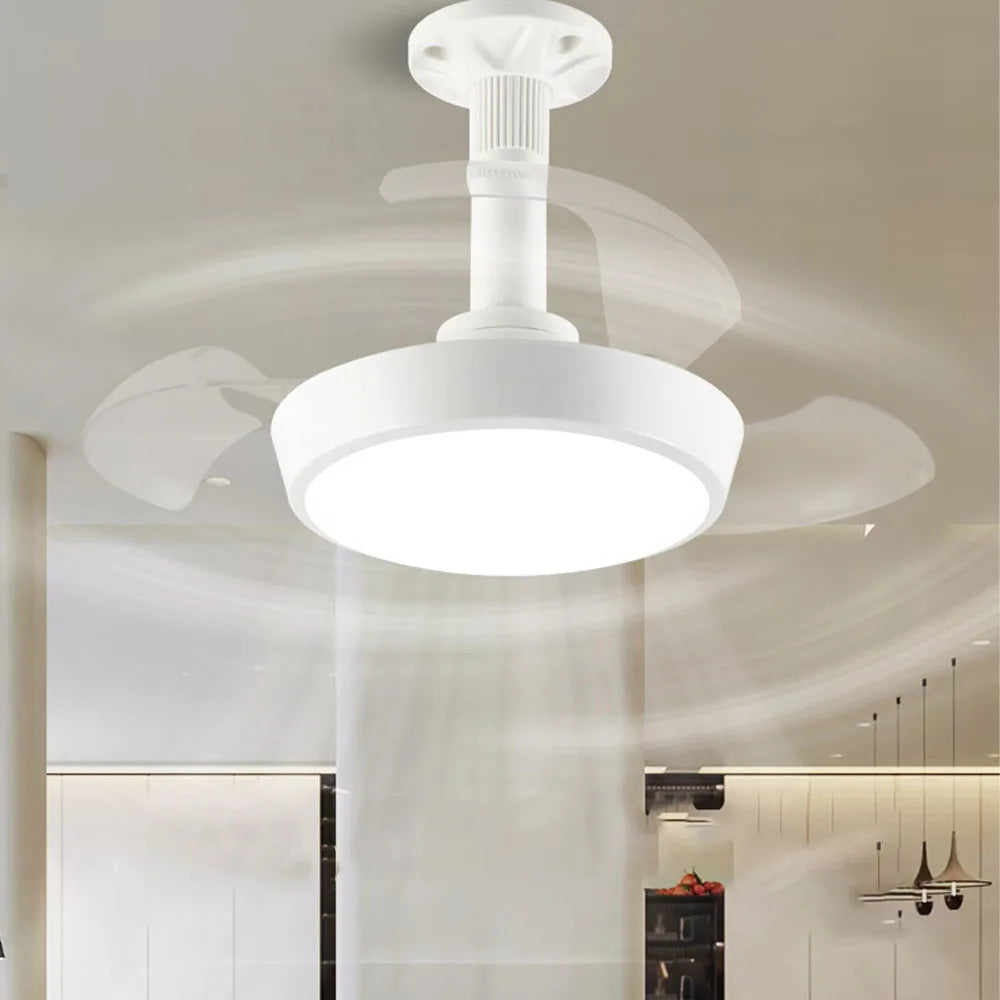 ventilateur lampe led moderne blanc télécommande vitesses flux lumineux certification ul rohs fcc