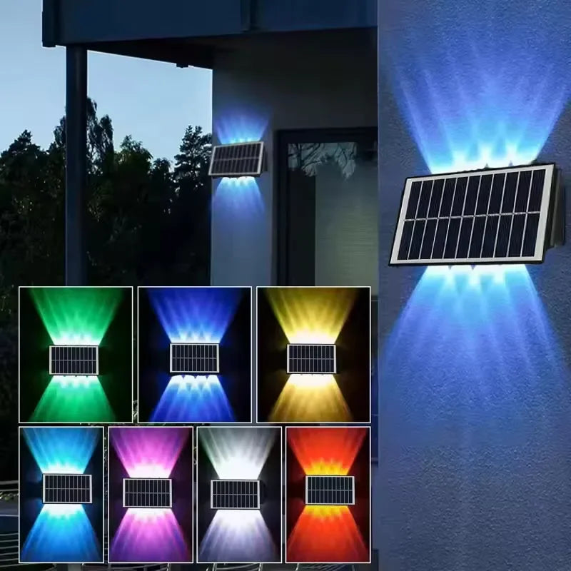 applique murale solaire led noir blanc moderne extérieure ip65