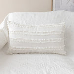 housse coussin brodée fleurs blanches jaunes coton polyester 30x50cm zip open décorative salon voiture