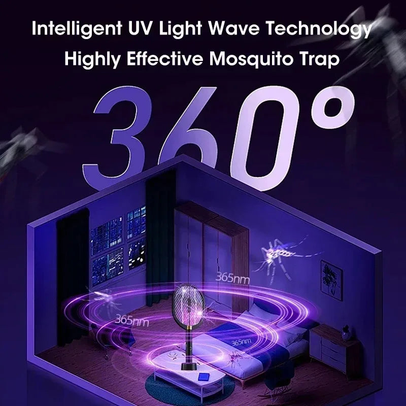 piège moustiques électrique moderne noir or uv transparent base support mural rechargeable usb