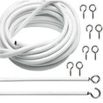 cable rideau blanc corde ressort durable accessoires crochets barre fonctionnelle modernes