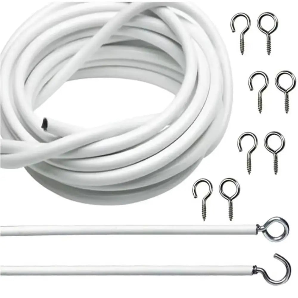 cable rideau blanc corde ressort durable accessoires crochets barre fonctionnelle modernes