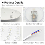 panneau led blanc moderne 285mm aimants télécommande câble alimentation 72w