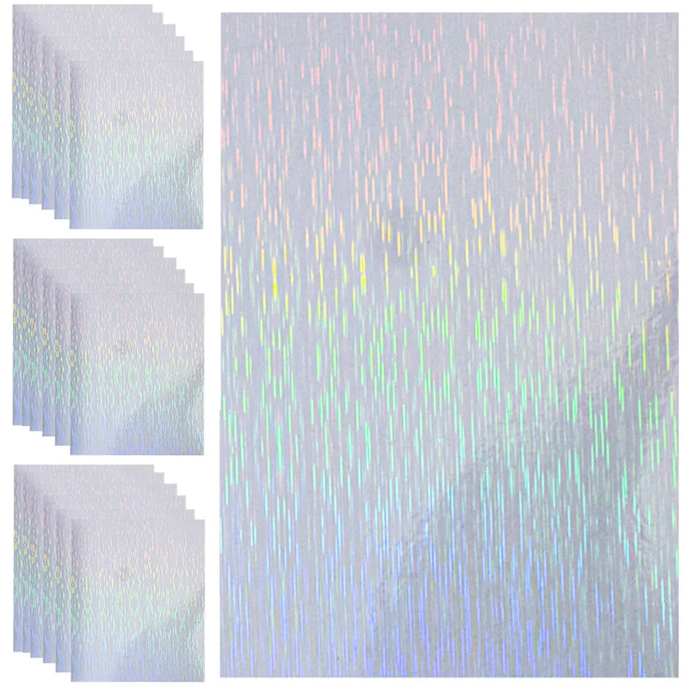 autocollants holographiques papier bleu argent brillants motifs géométriques modernes 10 feuilles