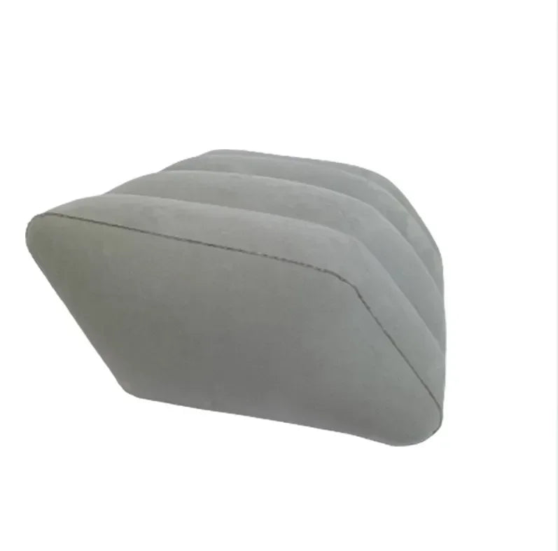 coussin gonflable velours bleu rose confortable massage jambes support ventilation aiguille fixation