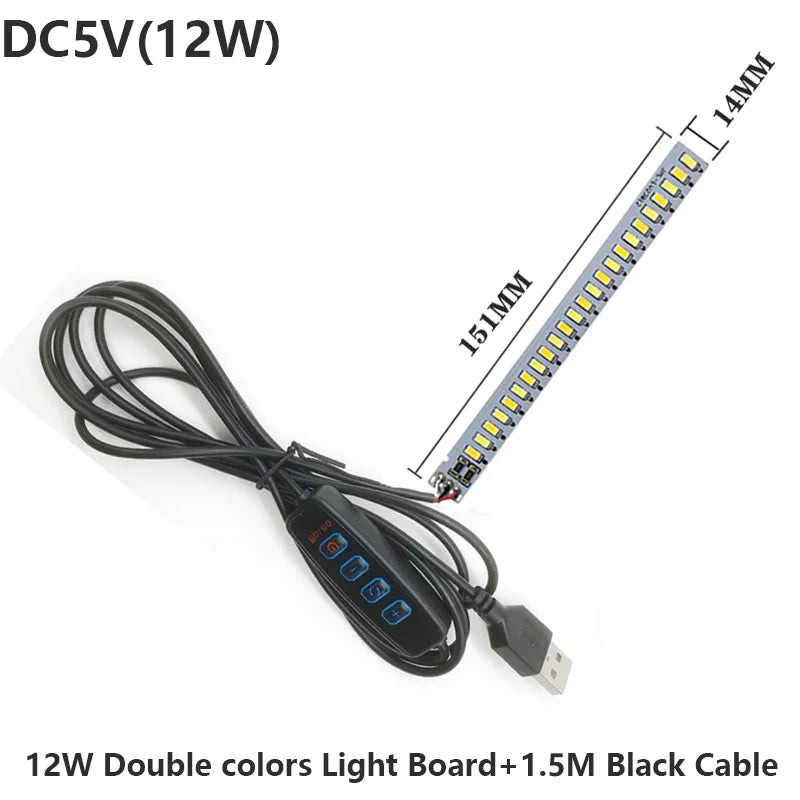 bande lumineuse led blanc moderne contrôle boutons câble 1.5m 5w 12w led alignées opaques