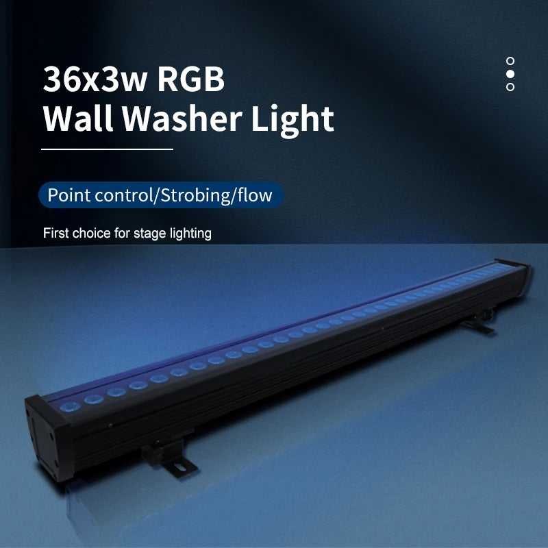 lampe murale noire moderne effet scène rgb led 36v dmx contrôle affichage professionnel