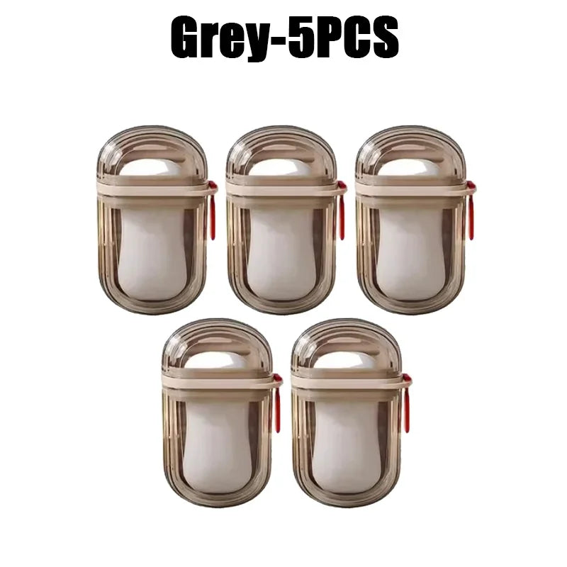 porte savon transparent moderne boîte couvercle plateau drainage gris rouge pratique salle bain