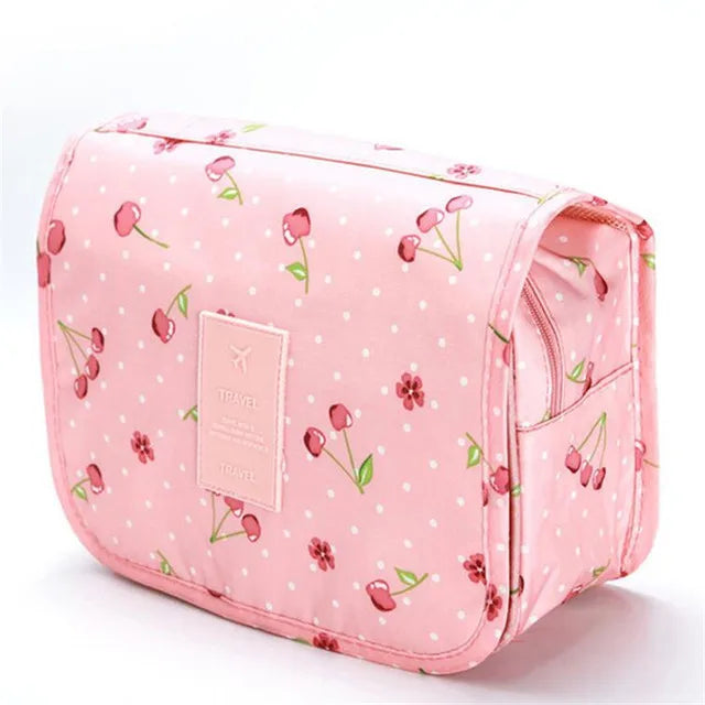 sac toilette voyage crochet suspension poignée rangement cosmétiques salle bain