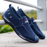 chaussures toile homme baskets décontractées mocassins bleu marine noir semelle souple antidérapante vintage
