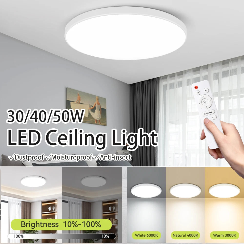 lampe led blanc moderne télécommande couleurs réglable ip44 étanche salon salle bain
