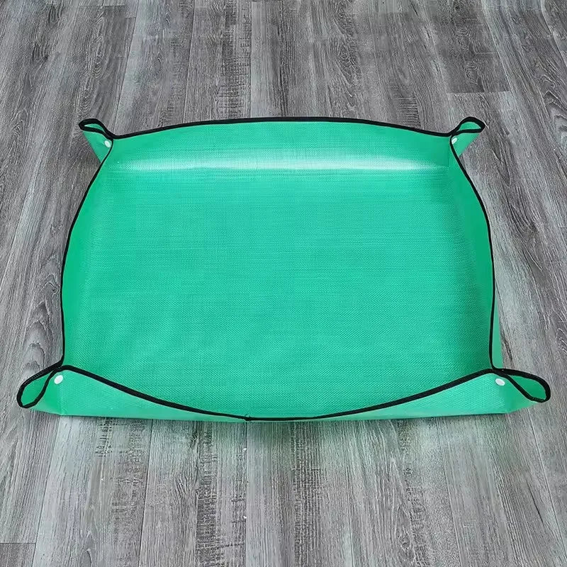 tapis jardinage noir moderne poignées pot plante graine outils arrosoir chiffon