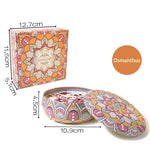 bougies parfumées boîte florale artistique motifs colorés cadeaux anniversaire mariage