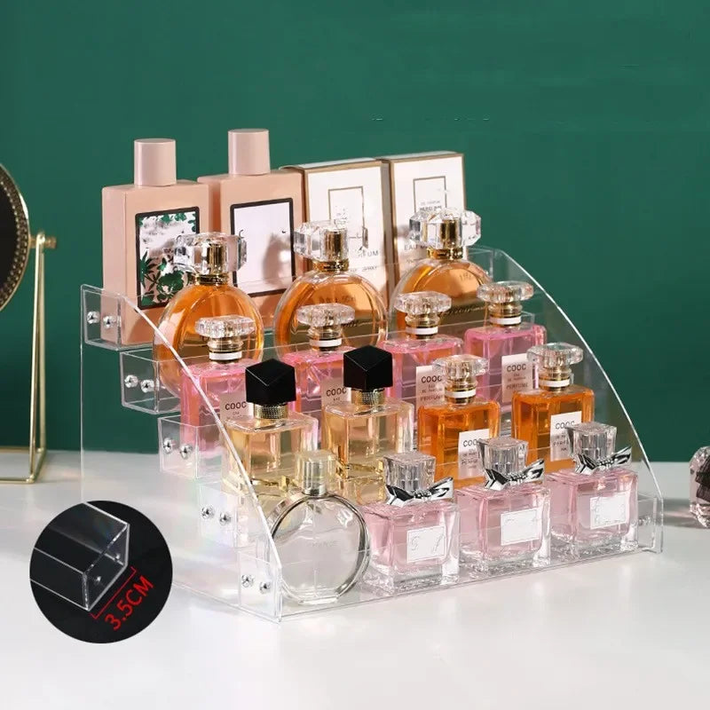 présentoirs cosmétiques transparents étagères réutilisables moderne supports vis fixés minimalistes