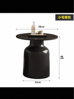 table basse moderne bois rondes finition pierre blanc noir salon chambre