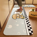 tapis sol gris blanc motifs animaux oiseau chat poisson moderne cartoon