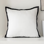 housse coussin carrée jacquard motif floral vert beige gris décoration salon chambre moderne chic