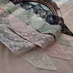 rubans décoratifs brodés soie transparents classiques femmes printemps automne noir blanc rose pâle