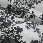rideau toile jouy floral blanc noir élégant classique fenêtre