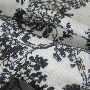 rideau toile jouy floral blanc noir élégant classique fenêtre