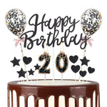 bougies anniversaire décoratives noir doré strass brillantes chiffre festives gâteau