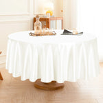 nappe table ronde satin blanc noir unie moderne opaquer 145cm 180cm 200cm 228cm
