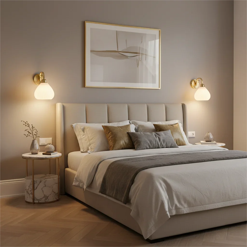 lampe murale moderne dorée plissée fixée mur abat jour blanc led opaque