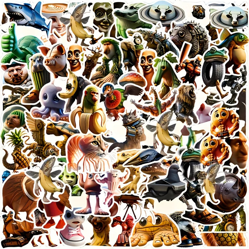 sticker adhésif cartoon animal fruit variés opaques fantasy jeunesse