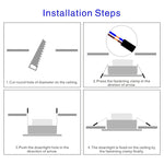 spots led blancs 3w 5w 7w 9w 12w 15w 220v clips aluminium moderne