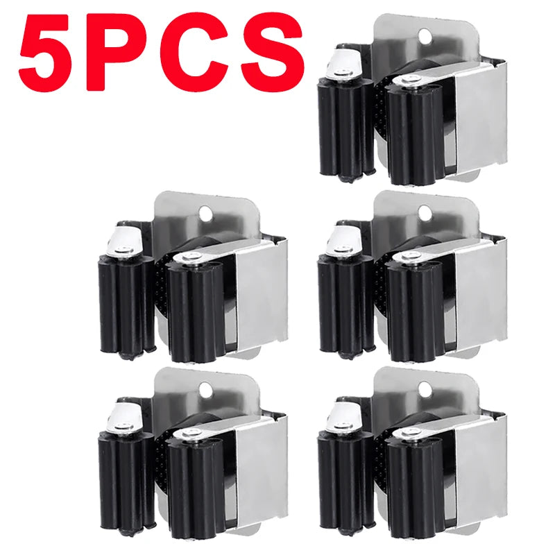 support mural moderne vis fixations acier inoxydable noir gris clips balais