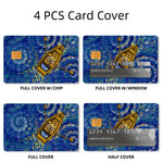 cartes crédit personnalisées adhésives anime fushiguro épée motif abstrait moderne blanc noir orange