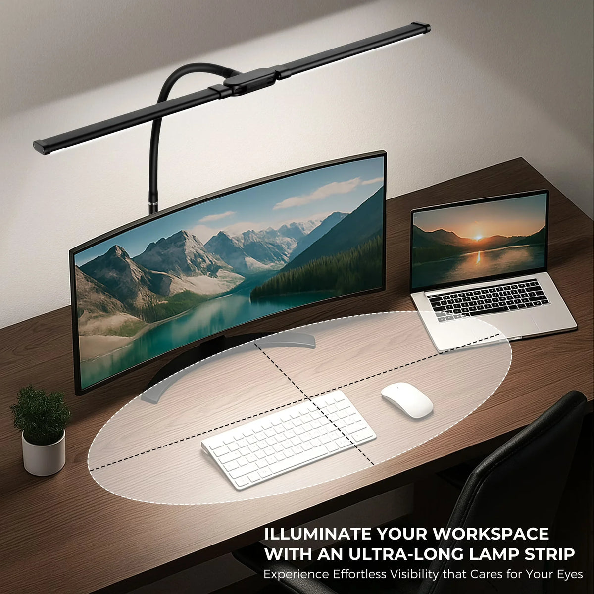 lampe led flexible double tête pince réglable modes couleur niveaux luminosité moderne protection yeux