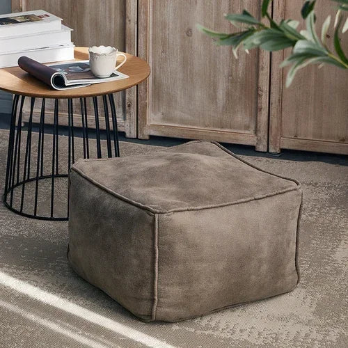coussin assise velours cuir marron beige gris moderne confortable sans rembourrage zip couture