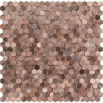 mosaïque murale 3d hexagonale métallique brossée moderne minimaliste vert marron gris beige autoadhésive