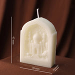 bougies aromathérapie blanches rayures architecturales classiques opaques İslam festival decoration