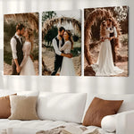 toile impression personnalisée mariage bleu pastel jaune orange classique moderne rétro decoration mur