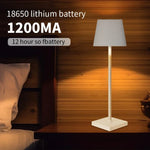 lampe moderne rechargeable interrupteur tactile noir blanc plissé abat jour led dimmable