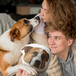 coussin personnalisé imprimé photo chiens chats gris moderne adultes