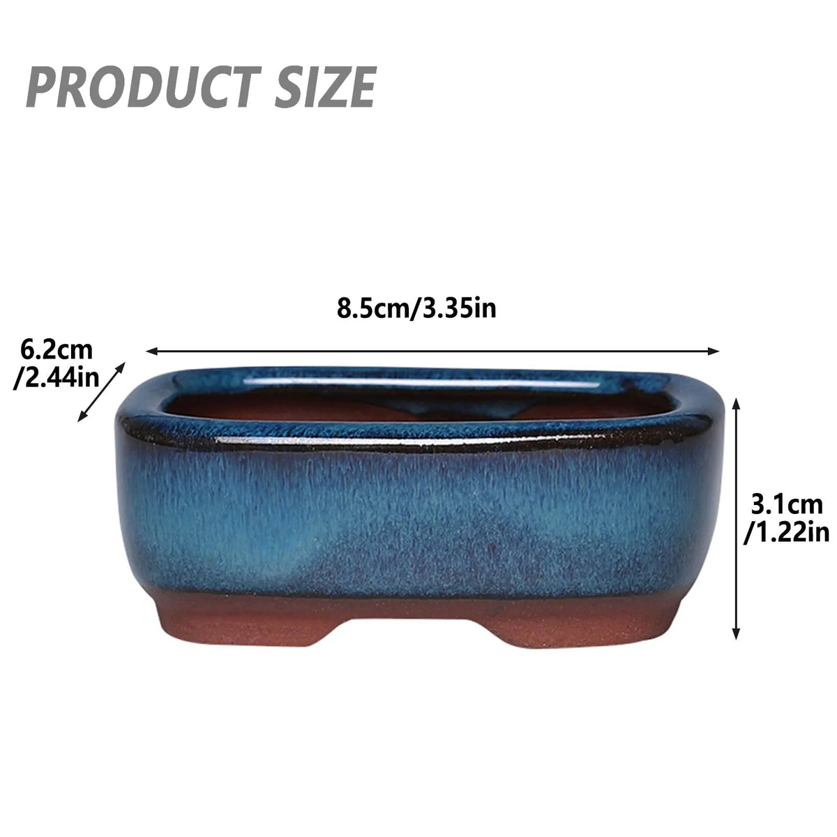 Pots bonsaï céramique bleu brun texture grès craquelé classique artisanal couvercle jardinextérieur