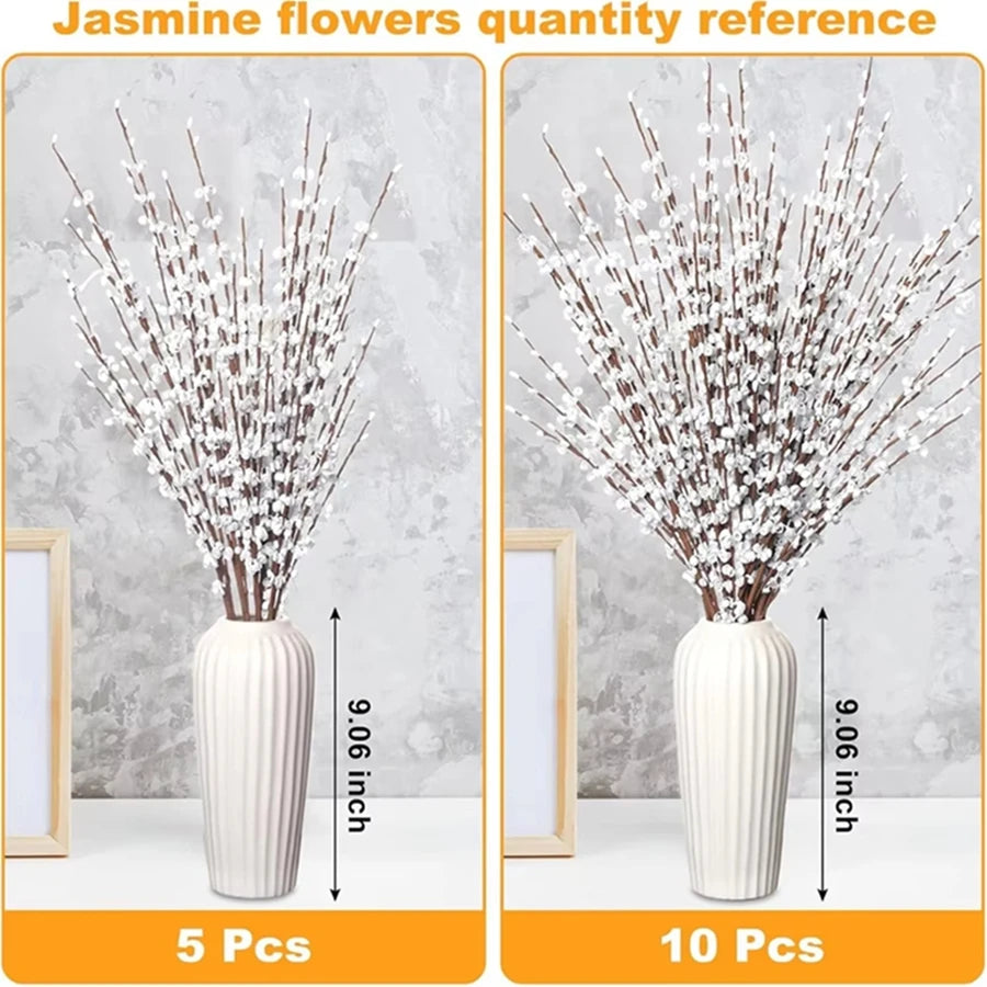 bouquet fleurs artificielles blanches branches brunes decoration intérieure extérieure naturelle élégante durable minimaliste