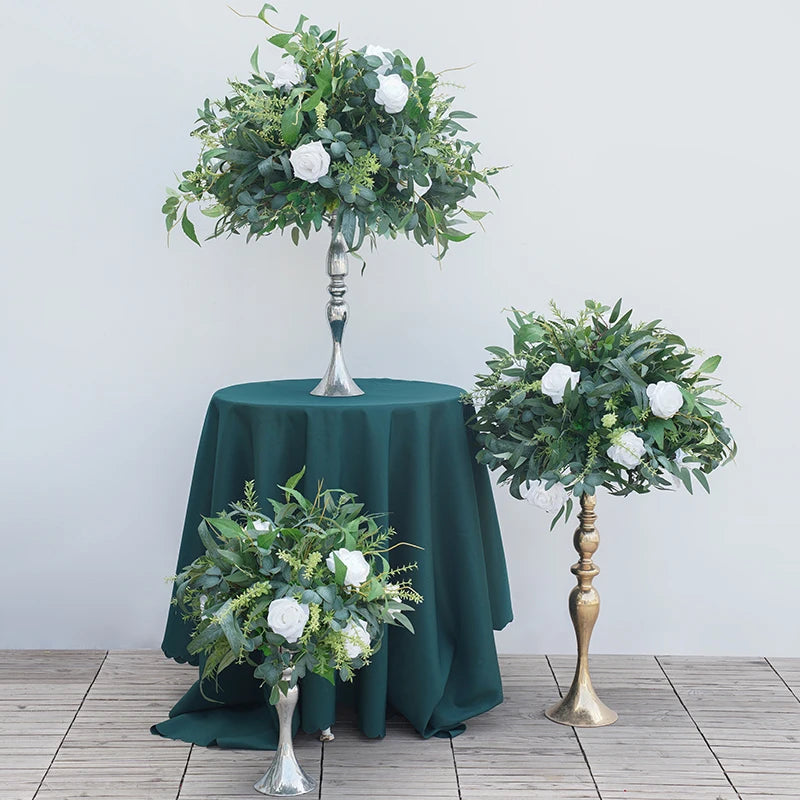 arche décorative fleurs artificielles feuillage vert mariage anniversaire baby shower extérieur table centerpiece naturel