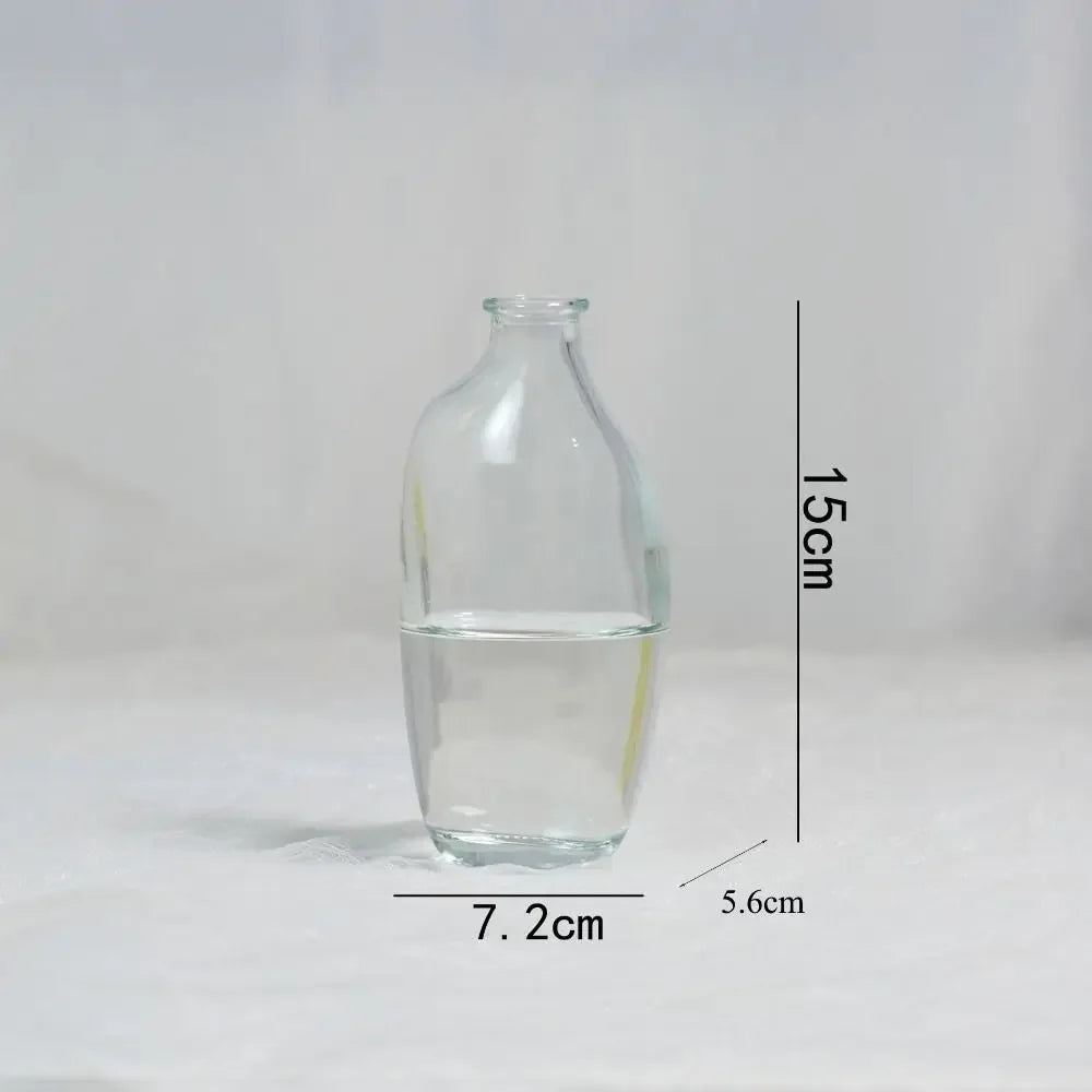 vases verre marron bleu transparent modernes décoration maison fleurs artificielles ombre mat translucent minimaliste