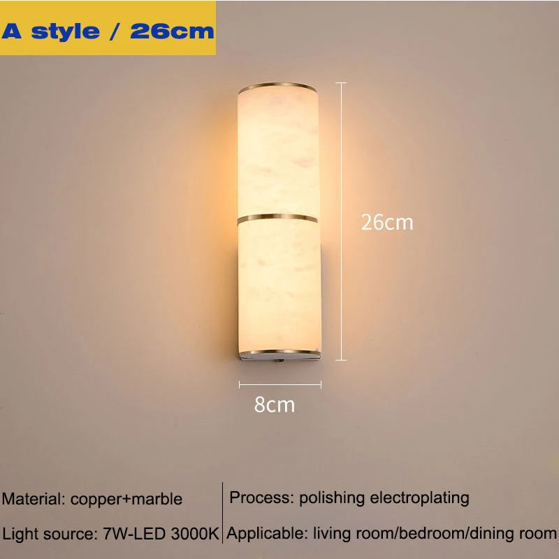 lampe murale moderne marbre blanc doré éclairage cuisine chambre entrée 249lm 260v
