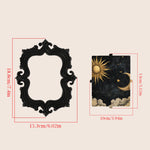 cadre mural baroque noir lune soleil étoiles nuages ornements floraux chambre adulte déco gothique